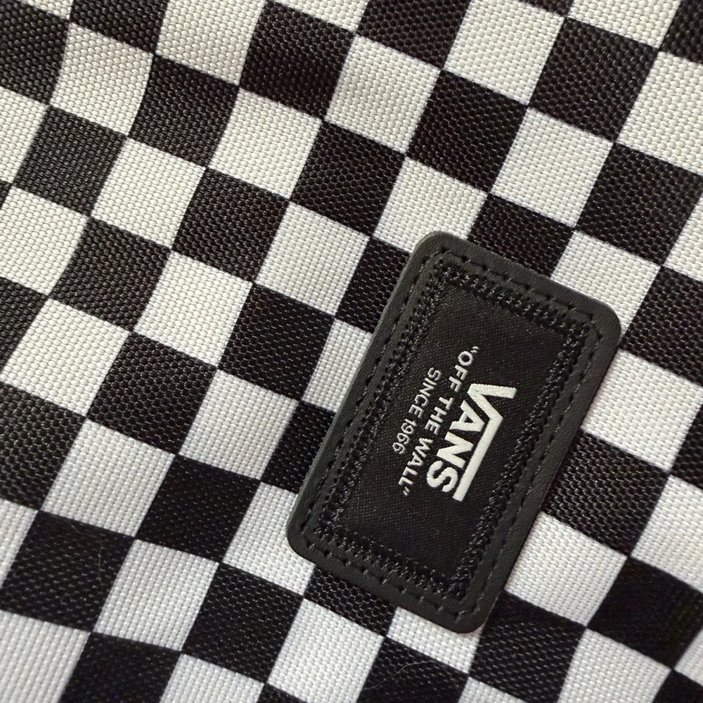 Vans Black & White Checkerboard Backpack with Front Pocket